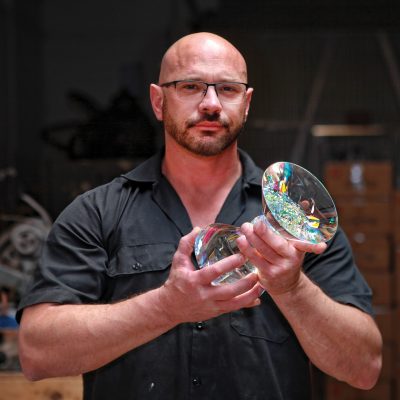 Jack Storms glass art at Habatat Galleries