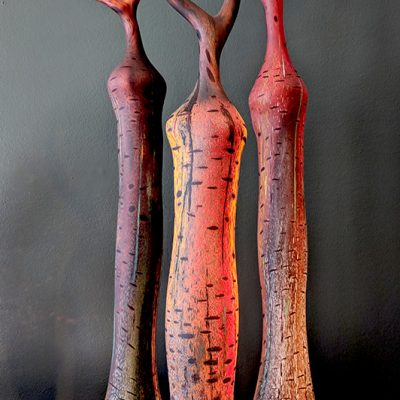 Blown and sculpted tree forms by Randy Walker