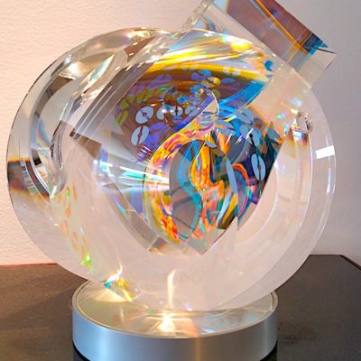 Polished and laminated glass sculpture by artist Toland Sand