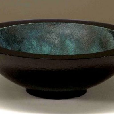 Glass and metal bowl by artist John Lewis