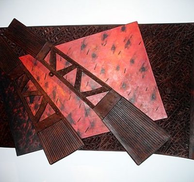 leather wall piece by tanijia & graham