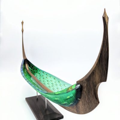 Wood and glass Glasskibe sculpture by Backhaus & Brown and Egevaerk